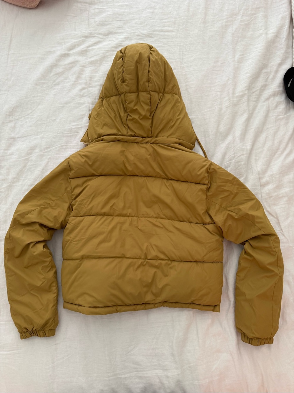 Anthropologie Removable Hooded Puffer Jacket - Mustard/Orange - Picture 5 of 5